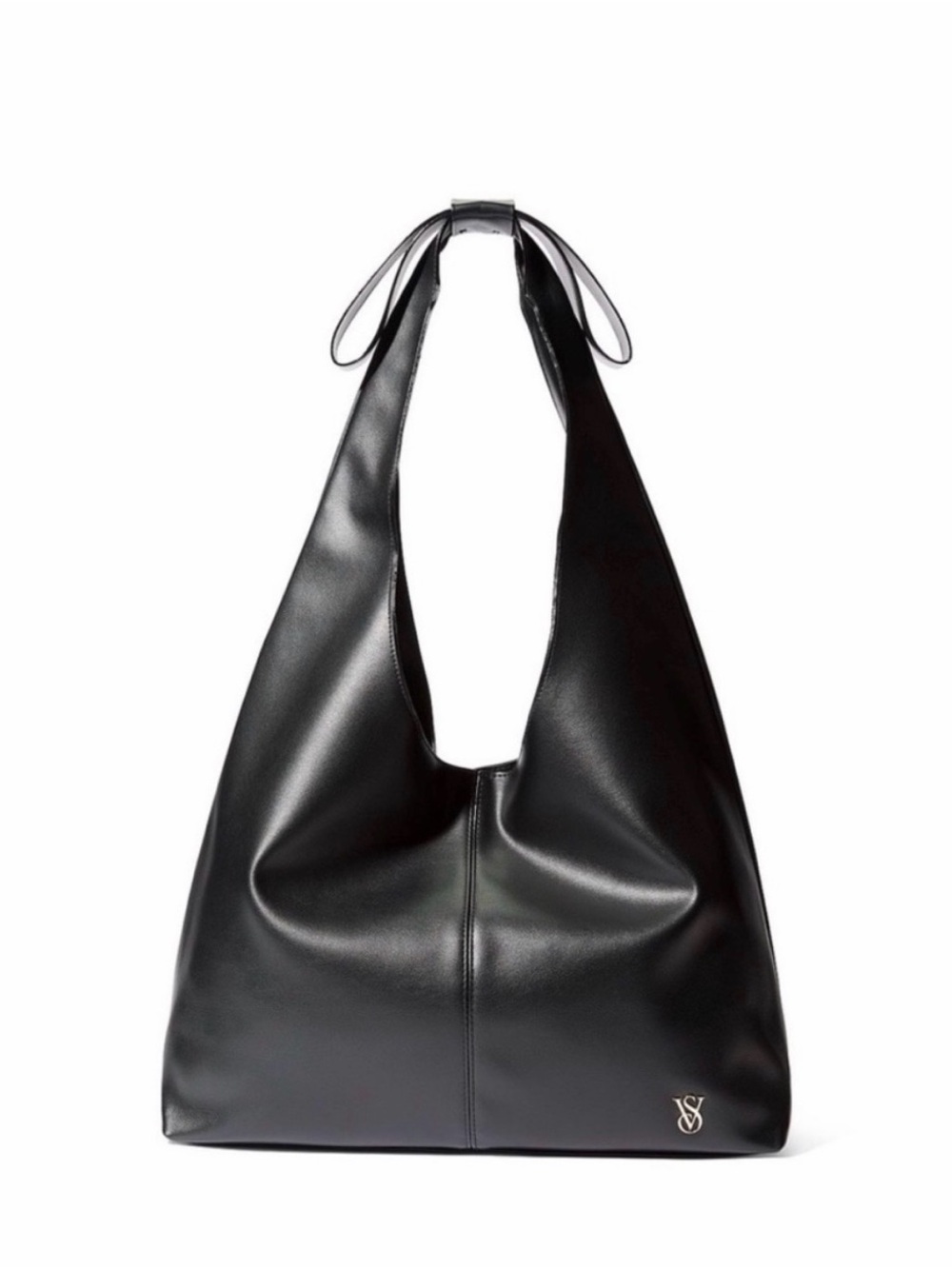 Victoria's Secret Black Leather Shoulder Tote